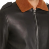 collar of Black Aviator Jacket