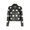 Black Heart Log Leather Jacket