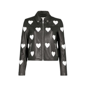 Black Heart Log Leather Jacket