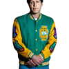 Sam Altman CEO of OpenAI wearing a Green Rashomon Bomber Jacket