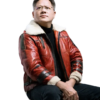 Jensen Huang CEO of NVIDIA wearing a Bomber Shearling Leather Jacket