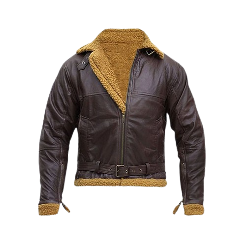 B3 Flying Aviator Shearling Bomber Leather Jacket