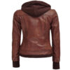 <div class="ProductName"> <h1 class="ProductDetailsTitle">Womens Cognac Leather Bomber Jacket With Removable Hood</h1> </div> <div class="ProductReviewbadge"> <div class="ProductPrimDelivery"> <div> <div align="left"></div> </div> </div> </div>