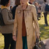 <h2>Jean Smart Hacks Tv Series Deborah Vance Golden Leather Trench Coat</h2>