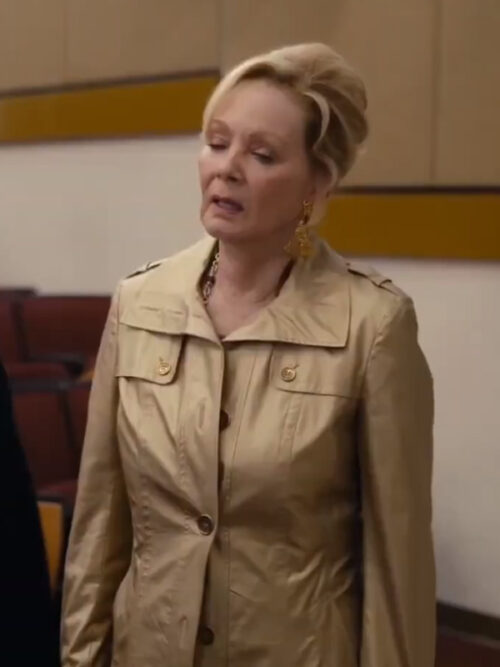 <h2>Jean Smart Hacks Tv Series Deborah Vance Golden Leather Trench Coat</h2>