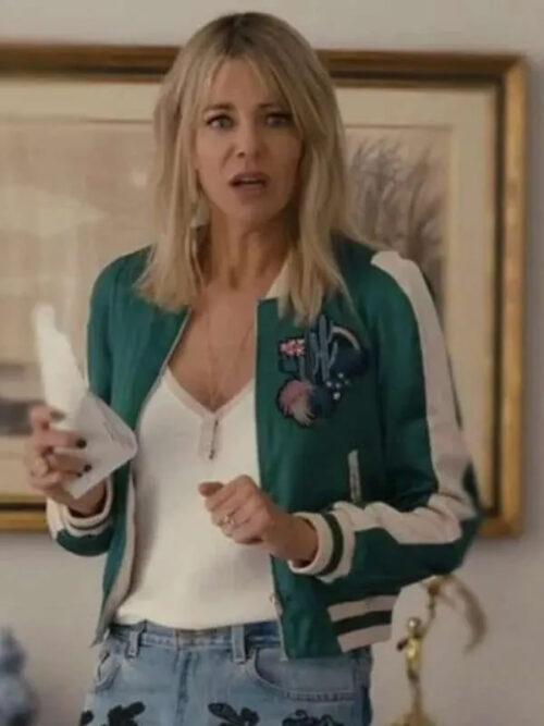 <h2>DJ Vance Hacks 2024 Kaitlin Olson Green Varsity Jacket</h2>