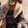 Kelly Reilly Shearling Wool Coat