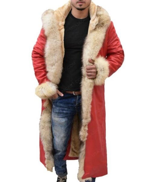 Christmas Chronicles Kurt Russell Shearling Trench Coat