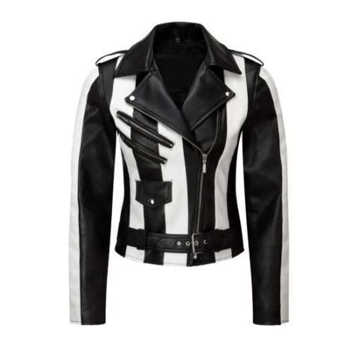 <div> <div dir="ltr"> <h2>Michael Keaton Beetlejuice Black/White <wbr />Leather Biker Jacket</h2> </div> </div>