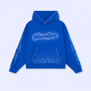 Noemotions Rhinestones Hoodie Blue