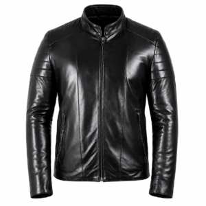 Men’s Black Leather Cafe Racer Jacket