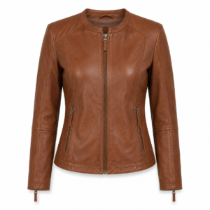 Siena Tan Slim Fit Leather Racer Jacket